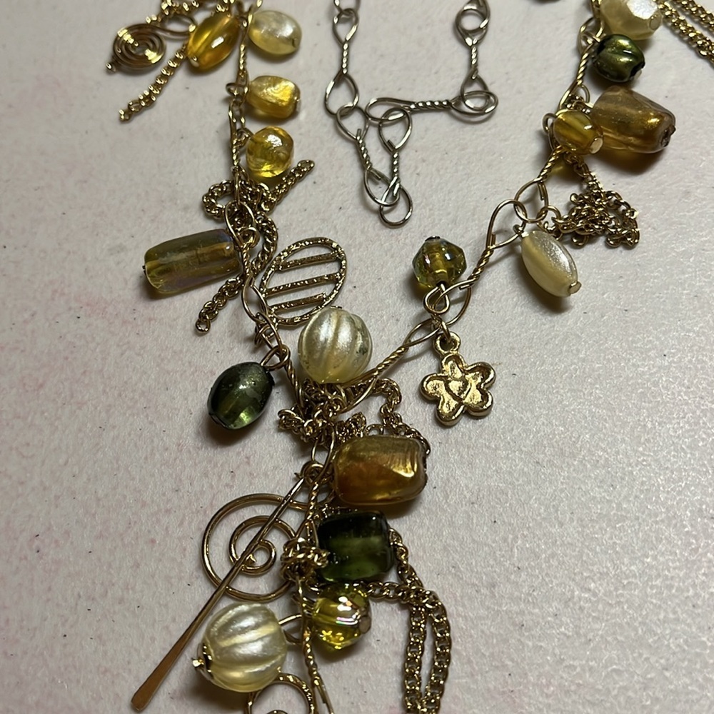 Charm necklace with earth, tone beads - Picture 5 of 5